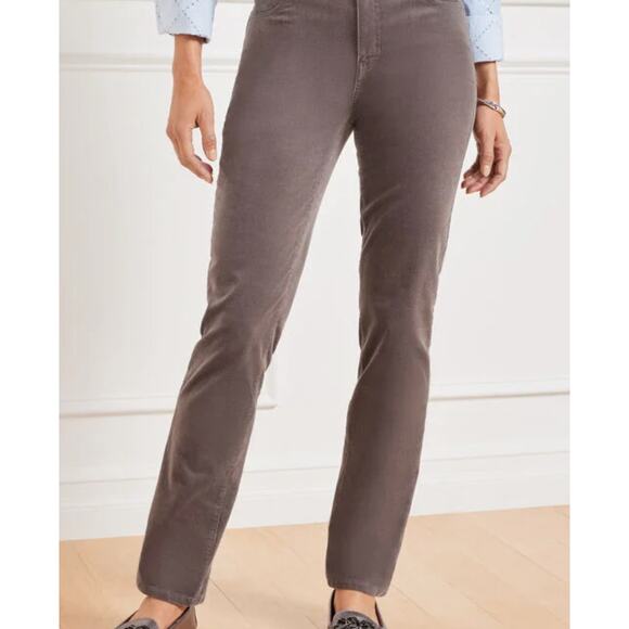 Talbots Pants - Talbots Wren Gray Signature Corduroy Flat Front Zipper Pockets Pants, 16